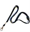 Lanyard 10mm - lux. with metalhook/carabiners & break-away - black